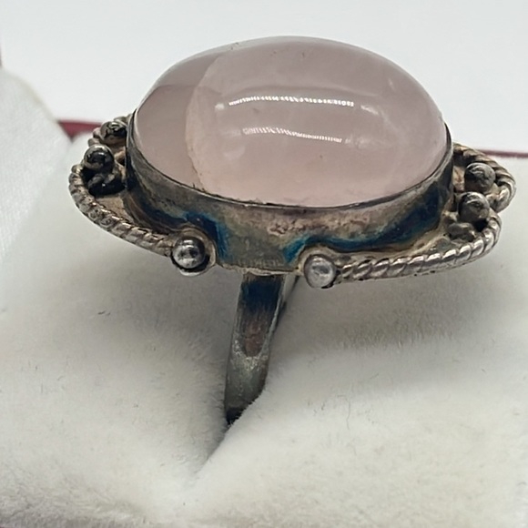 Rose Quartz 925 Ring - Picture 2 of 4